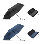 Petit parapluie manuel à 5 sections avec pochette en caoutchouc Ø90 diverses couleurs