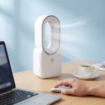 Ventilateur portable sans pales avec LED 6 couleurs et 4 vitesses couleur blanc huitième vue