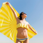 Serviette de plage en RPET à séchage rapide 100 x 180 cm couleur jaune septième vue