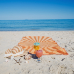 Serviette de plage en RPET à séchage rapide 100 x 180 cm couleur orange septième vue
