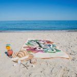 Serviette de plage en RPET à séchage rapide 100 x 180 cm couleur orange huitième vue