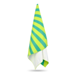 Serviette de plage en RPET à séchage rapide 100 x 180 cm couleur vert lime quatrière vue