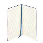 Carnet A5 à couverture souple avec ruban marque-page, pages lignées couleur bleu septième vue