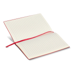 Carnet A5 à couverture souple avec ruban marque-page, pages lignées couleur rouge quatrière vue