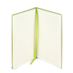 Carnet A5 à couverture souple avec ruban marque-page, pages lignées couleur vert septième vue