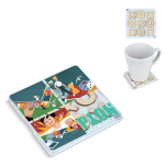 Dessous de verre en plastique et bois avec jeu de morpion intégré
