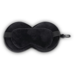 Oreiller de voyage 2 en 1 avec masque de sommeil intégré et housse couleur noir troisième vue