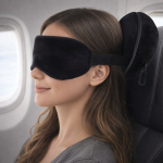 Oreiller de voyage 2 en 1 avec masque de sommeil intégré et housse sixième vue