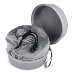 Oreiller de voyage en mousse à mémoire de forme avec étui couleur gris quatrière vue