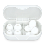 Bouchons d’oreilles en silicone souple avec étui et en 3 tailles couleur blanc deuxième vue