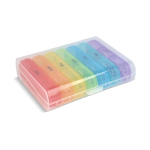 Pilulier hebdomadaire avec 7 boîtes et 3 compartiments par jour couleur multicolore deuxième vue