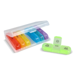 Pilulier hebdomadaire avec 7 boîtes et 3 compartiments par jour couleur multicolore troisième vue