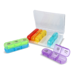 Pilulier hebdomadaire avec 7 boîtes et 3 compartiments par jour couleur multicolore cinquième vue