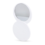 Miroir compact coulissant en plastique avec coque de protection couleur blanc deuxième vue
