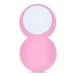 Miroir compact coulissant en plastique avec coque de protection couleur rose troisième vue