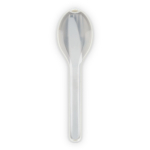 Set de 3 couverts en acier inoxydable dans un étui en plastique couleur beige deuxième vue