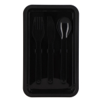 Lunch box à double étage avec clips de fermeture et couverts 1,55 L couleur noir septième vue
