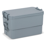 Lunch box à double étage avec clips de fermeture et couverts 1,55 L couleur gris huitième vue