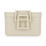 Lunch box à double étage avec clips de fermeture et couverts 1,55 L couleur beige quatrière vue
