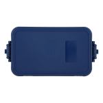Lunch box à double étage avec clips de fermeture et couverts 1,55 L couleur bleu foncé sixième vue