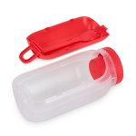 Lunch box multifonction avec couvercle à visser et couverts couleur rouge quatrière vue