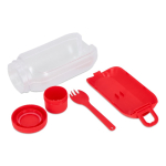 Lunch box multifonction avec couvercle à visser et couverts couleur rouge cinquième vue