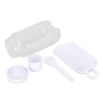 Lunch box multifonction avec couvercle à visser et couverts couleur blanc cinquième vue
