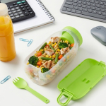 Lunch box multifonction avec couvercle à visser et couverts couleur vert lime