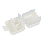 Pilulier compact en plastique avec plusieurs compartiments couleur blanc cinquième vue
