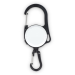 Porte-badge en plastique avec double mousqueton et cordon rétractable couleur blanc cinquième vue