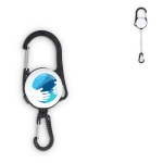 Porte-badge en plastique avec double mousqueton et cordon rétractable