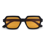 Lunettes de soleil rectangulaires recyclées avec protection UV400 couleur noir deuxième vue