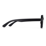 Lunettes de soleil rectangulaires recyclées avec protection UV400 couleur noir troisième vue