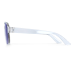 Lunettes de soleil recyclées à effet miroir avec protection UV400 couleur bleu transparent quatrière vue