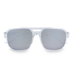 Lunettes de soleil recyclées à effet miroir avec protection UV400 couleur gris transparent deuxième vue
