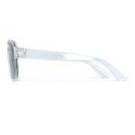 Lunettes de soleil recyclées à effet miroir avec protection UV400 couleur gris transparent quatrière vue