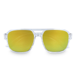 Lunettes de soleil recyclées à effet miroir avec protection UV400 couleur orange transparent deuxième vue