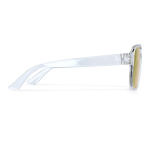 Lunettes de soleil recyclées à effet miroir avec protection UV400 couleur orange transparent troisième vue