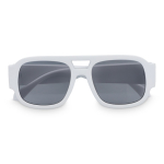 Lunettes de soleil en plastique dur recyclé avec protection UV400 couleur blanc deuxième vue