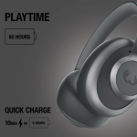 Casque arceau avec contrôle du volume Fresh'n Rebel Clam Blaze 2 couleur gris foncé neuvième vue