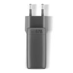 Chargeur rapide avec triple port 1 USB-A et 2 USB-C Fresh'n Rebel 67 W couleur gris foncé