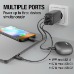 Chargeur rapide avec triple port 1 USB-A et 2 USB-C Fresh'n Rebel 67 W couleur gris foncé septième vue