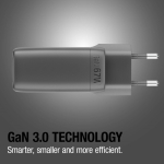 Chargeur rapide avec triple port 1 USB-A et 2 USB-C Fresh'n Rebel 67 W couleur gris foncé huitième vue