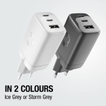 Chargeur rapide avec triple port 1 USB-A et 2 USB-C Fresh'n Rebel 67 W couleur gris clair cinquième vue