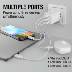 Chargeur rapide avec triple port 1 USB-A et 2 USB-C Fresh'n Rebel 67 W couleur gris clair huitième vue