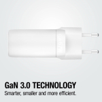 Chargeur rapide avec triple port 1 USB-A et 2 USB-C Fresh'n Rebel 67 W couleur gris clair