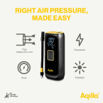 Compresseur portable à gonflage rapide avec lampe et batterie 4000 mAh couleur noir sixième vue