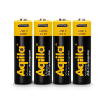 Pack de 4 piles AA rechargeables avec connexion USB-C de 2 000 mAh couleur noir deuxième vue