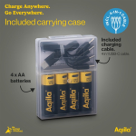 Pack de 4 piles AA rechargeables avec connexion USB-C de 2 000 mAh couleur noir cinquième vue