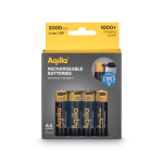 Pack de 4 piles AA rechargeables avec connexion USB-C de 2 000 mAh couleur noir septième vue